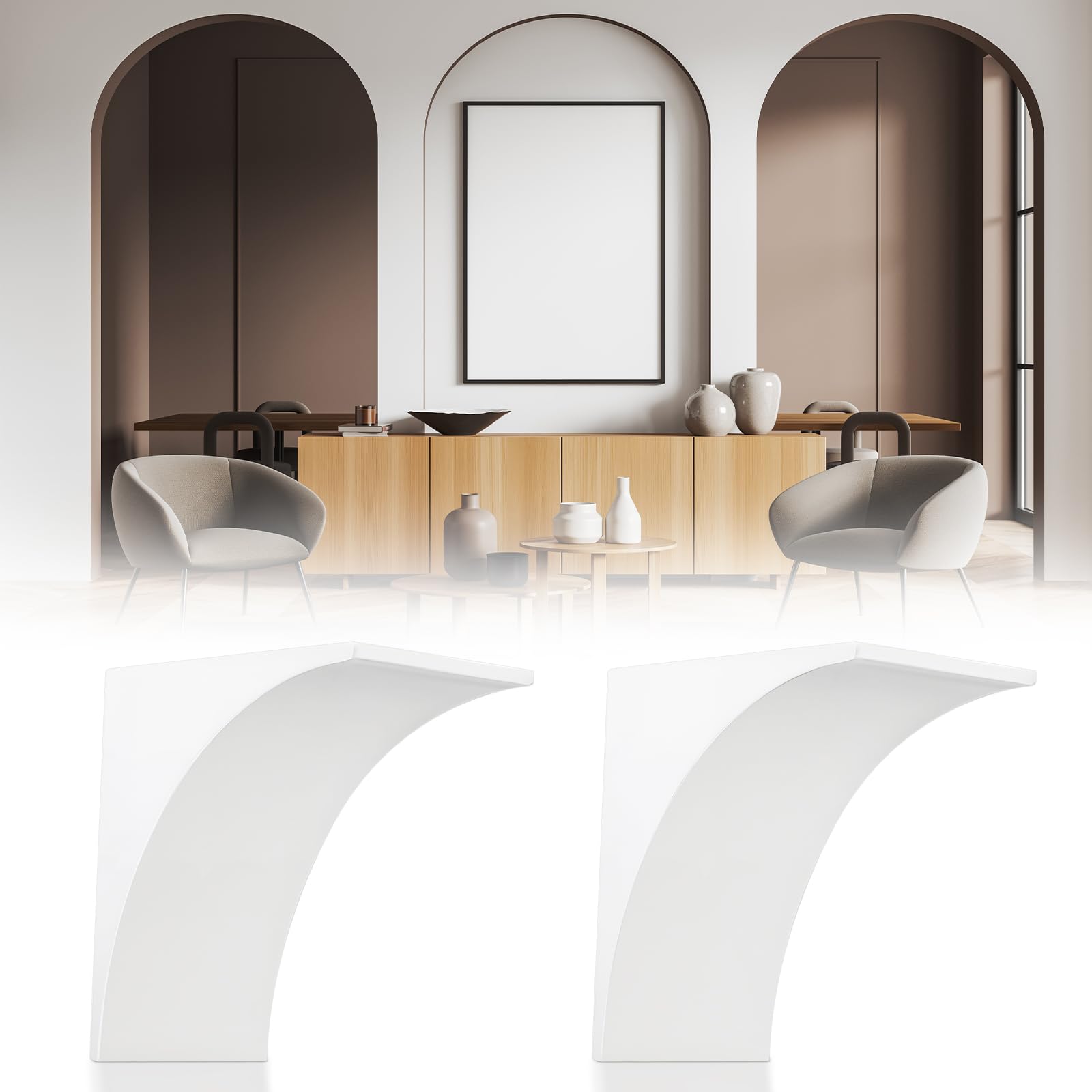 Photo 1 of Nuanchu 2 Pcs Rounded Doorway Arch Kit 3D DIY Interior Doorway Precurved Drywall Full Half Circle Top Round Arch Kit 9"x 9"x 5" Easy to Add Rounded Corners to Any Opening for Interior Decoration