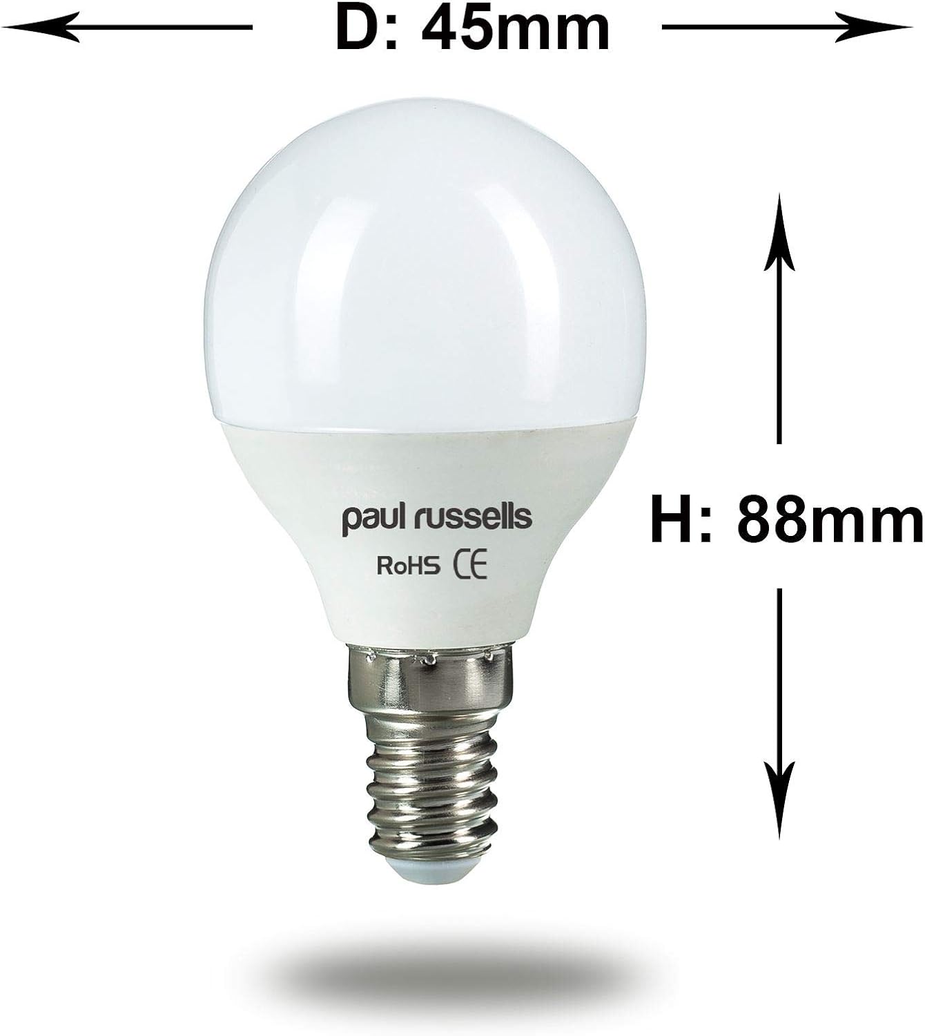 paul russells LED Light Small Edison Screw E14, 60w Equivalent, 6.5W 806LM LED Bulbs, 2700K Bright Warm White - Image 4