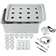 MAOPINER Indoor Hydroponic Grow Kit with Bubble Stone, 12 Sites (Holes) Bucket, Air Pump, Sponges - Best Indoor Herb Garden - Grow Fast at Home