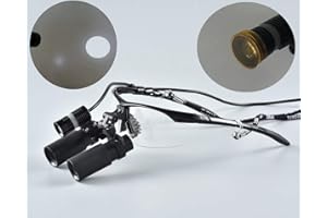 Songzi Optics 5X 6X Optional Binocular Medical Surgical Dental Loupes with Led Headlight for Dentistry Surgery Others (Working Distance: S (340mm), Magnification:6X)