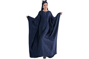 khalat Abaya Muslim Dress Women Satin Prayer Dress Batwing Long Sleeve Middle East Arabian Robe with Hijab