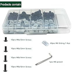 80 pcs M6 T Nut Screws Kit for 1010 1020 Aluminum