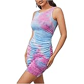 Floerns Women's Casual Solid Sleeveless Stretchy Short Bodycon Tank Dress
