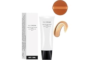 Buatkontly Cc Cream Skin Tone Adjusting CC Cream SPF 50, Colour Correcting Self Adjusting for Mature Skin, Pre-makeup Primer Moisturizing Skin, Natural Color-1.01 oz (1pcs)