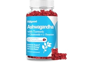 SIJIGOOD Ashwagandha Gummies with L-theanine, Ashwa Root Supplement Gummy for Women Men, 60 Mixed Berry Flavored Gummies
