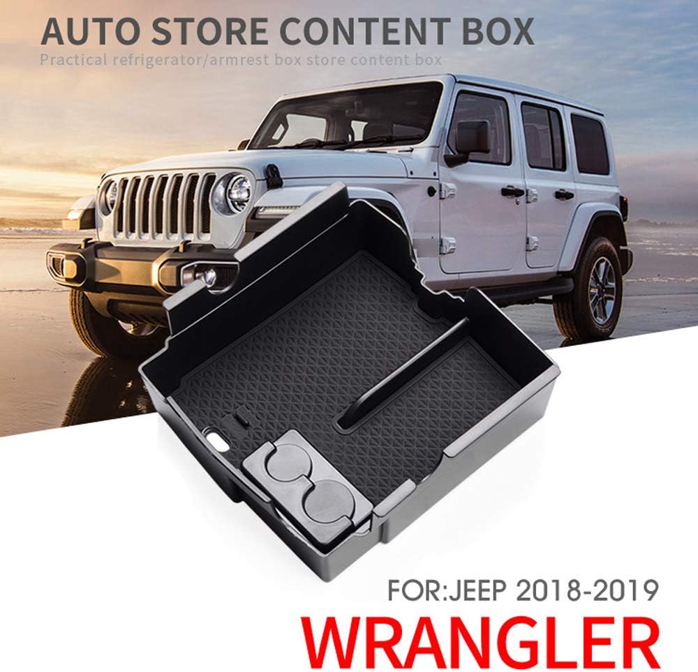 YYD Center Console Tray,Car Armrest Organizer Storage Box Car Interior Accessories For 2018 Jeep Wrangler JL