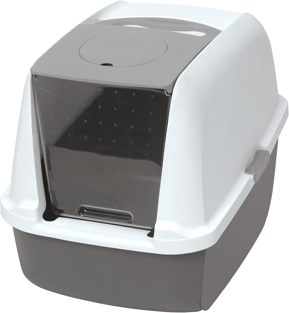 Catit Large Hooded Grey Litter Box with Airsift Filter System