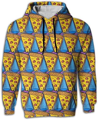 Llccxl Funny Pizza Hoodie Sweatshirt Hoodies Hooded Sport Outwear 3D Printed