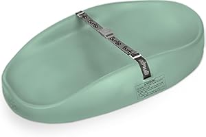 Bumbo Baby Changing Pad for Dresser or Table Top, Portable & Wipeable Non Slip Soft Contoured Diaper Change Station with Harness, Hemlock