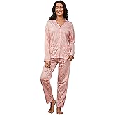 SHENHE Women's 2 Piece Pajama Set Button Up V Neck Long Sleeve Top and Pants Sleepwear Lounge Set