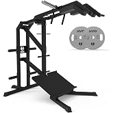 HVO Leverage Hack Squat Machine：4-in-1 Shoulder Press Calf Raise &amp; Lunges | 4-in-1 Lower Body Strength Trainer Heavy-Duty Plate Loaded Home Gym Equipment, 1000LB Capacity