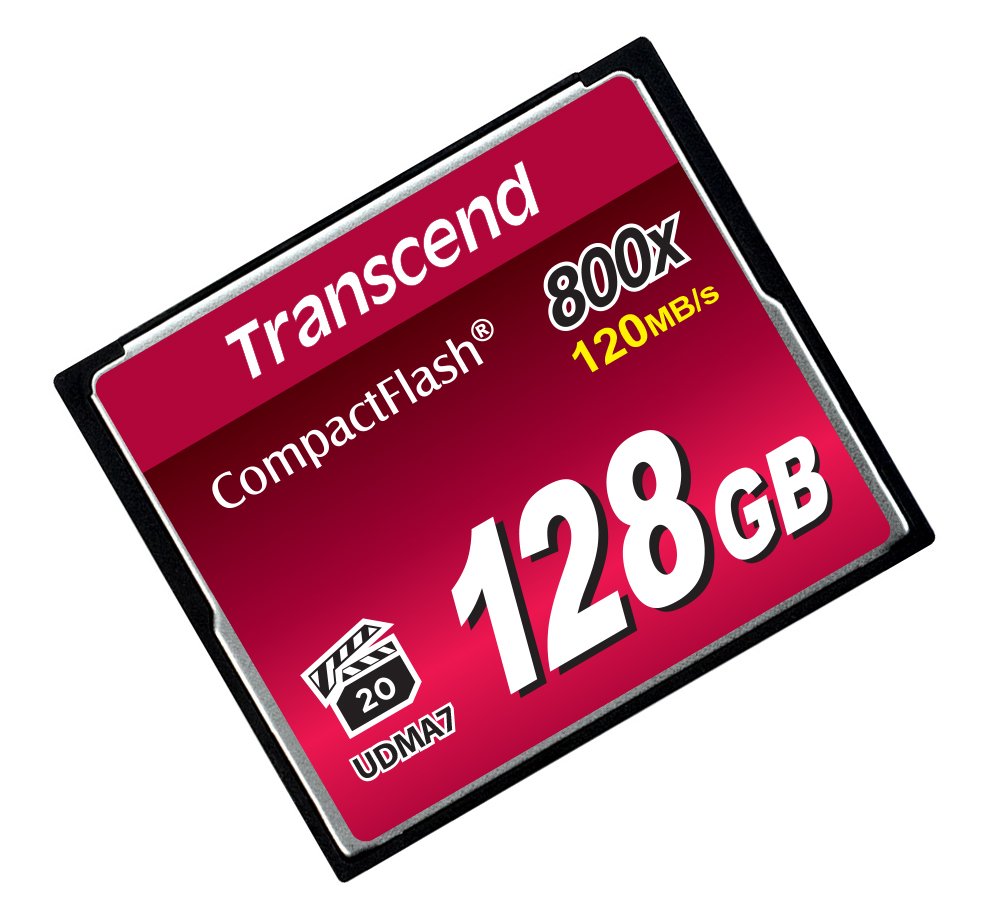 Transcend 128GB CompactFlash 800 Memory Card, Up to 120/60 MB/s, Supports High-Speed Ultra DMA Transfer Mode 7, appropriate for Ultra-High Resolution Full HD and 3D Video Recording TS128GCF800