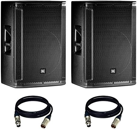 (2) JBL SRX815P 15" Two-Way Bass Reflex Self-Powered System Speaker + (2) XLR to XLR Cables 25FT.
