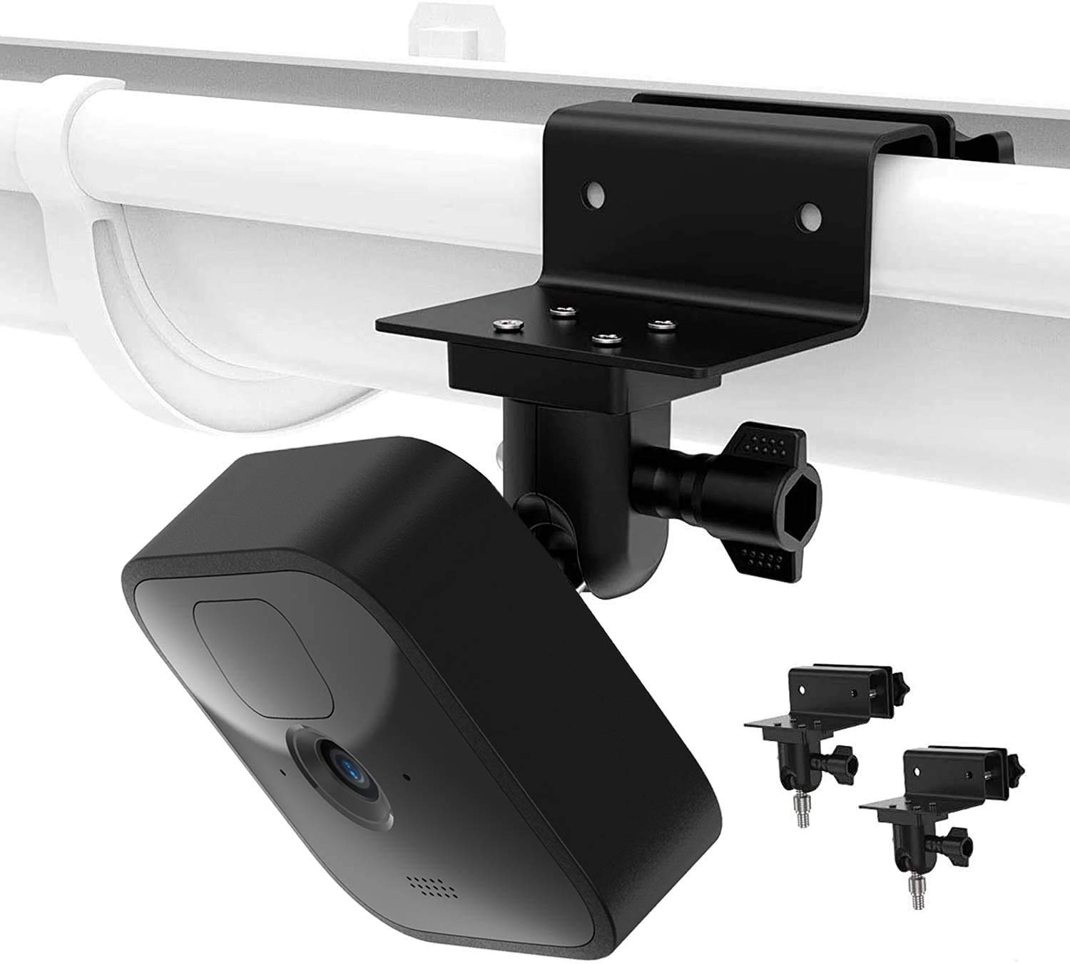 TIUIHU Weatherproof Gutter Mount for Blink XT/XT2/Blink Outdoor 3/Outdoor 4/Outdoor 2K+/Blink Mini/Mini 2, Adjustable Aluminium Camera Mount Accessories for Blink Outdoor Camera, Black, Pack of 2