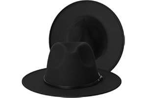 SAJUZEN Womens & Mens Fedora Hats, Wide Brim Fedora Hats for Women Men