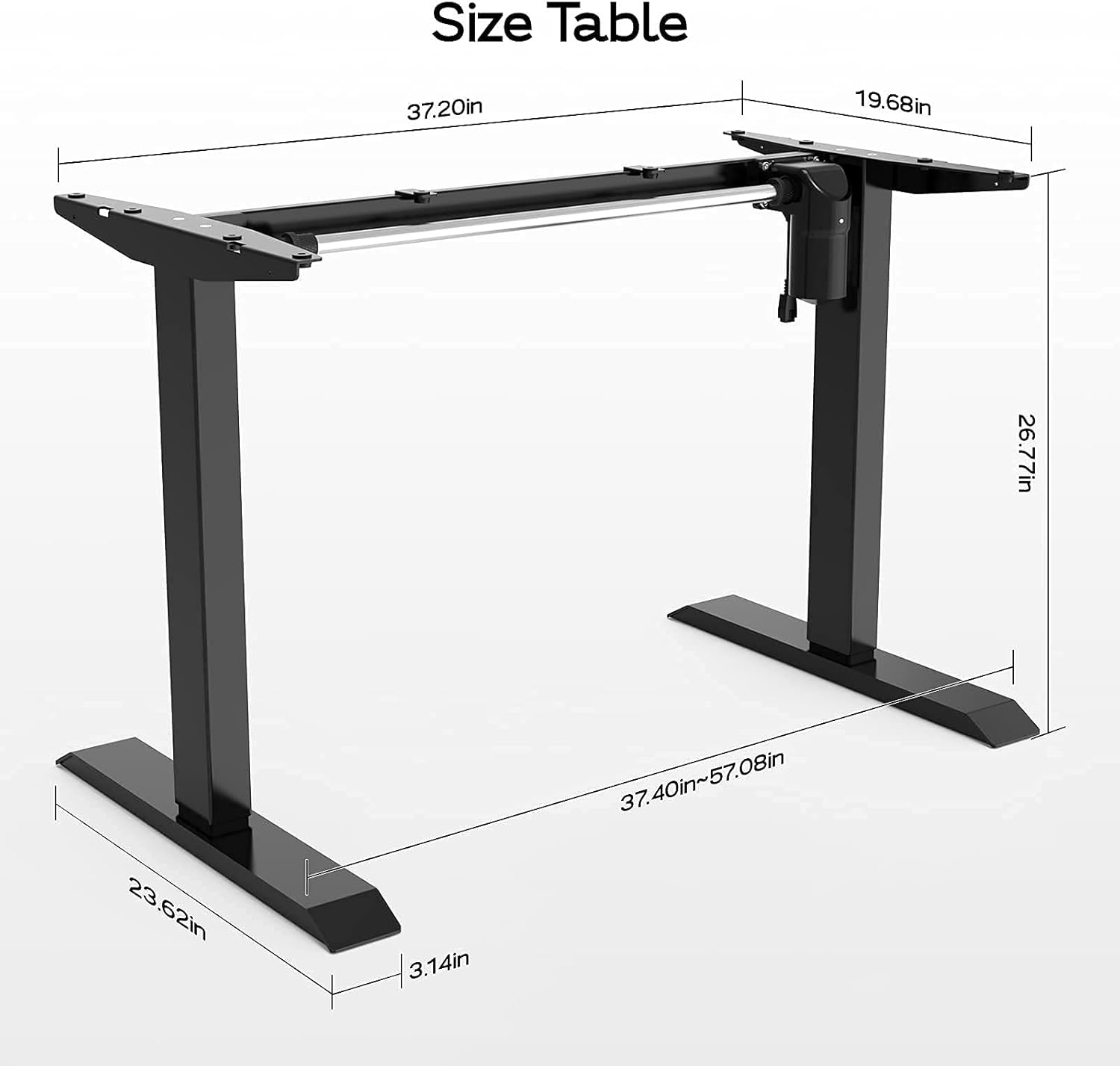 Electric Stand up Desk Frame Height Adjustable Electric Standing Desk，Home Office Stand Up Desk Workstation，Frame Only (03, Black): Kitchen & Dining
