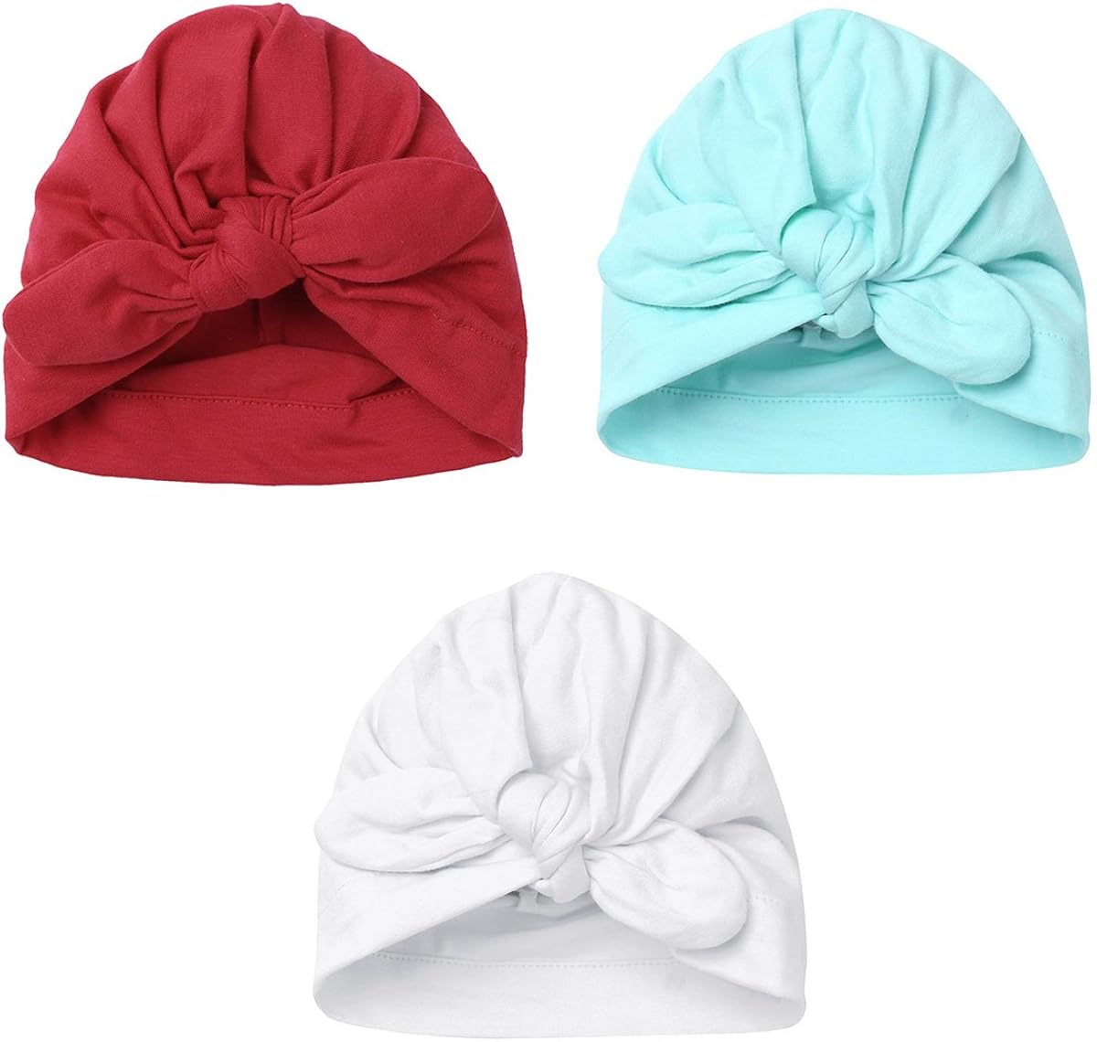 inlzdz Bonnet Bébé Unisexe en Coton Bonnet Nouveau-Né Turban Noeud Bébé ...