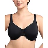 HSIA Minimizer Bras for Women Plus Size Full Coverage Unlined T Shirt Bra Seamless Underwire Cool Comfort Daily Bras Black