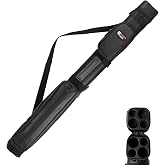 GSE 2x2 Hard Pool Cue Case, Holds 2 Butts and 2 Shafts, Several Colors | Leatherette Billiard Cue Case, Two Zipper Pockets, Adjustable Shoulder Straps, Pool Stick Carrying Bag for Men and Women