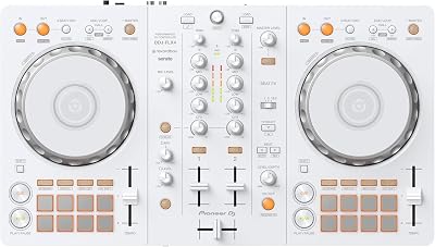 Pioneer DJ DDJ-FLX4 2-deck rekordbox and Serato DJ Controller - White, Limited Edition