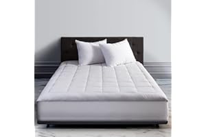 CirclesHome Queen Size Mattress Pad Pillow Top - 100% Cotton Top Ultra - Plush Down Alternative Mattress Protector - 200 Thread Count - Stretches from 15-18 inches for Snug Fit