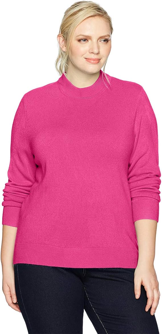 Download Sag Harbor Women's Petite Long Sleeve Zip Back Mock Neck ...