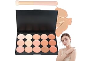 15 Colors Concealer Makeup Palette,Color Corrector Cream Contour Makeup Palette,Full Coverage Face Contouring Foundation,Colo