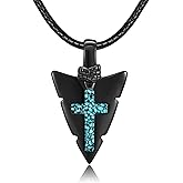 UCADRIT Arrowhead Necklace 925 Sterling Silver Turquoise Necklace Viking Jewelry Native American Gifts for Men