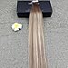 Full Shine 20 inch Tape in Hair Extensions Human Hair Balayage Tape Hair Extensions Color #3 Dark Brown Fading to #8 and #22 Blonde Highlighted Glue Extensions