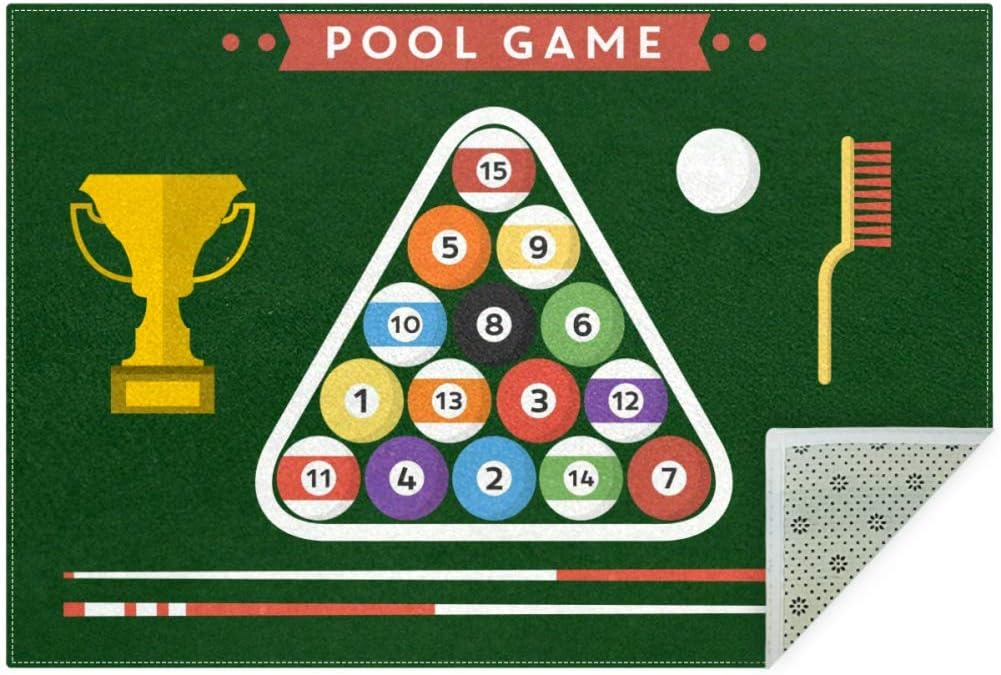 Billiard Poster Pool Hall Eight Ball Home Area Rugs Indoor