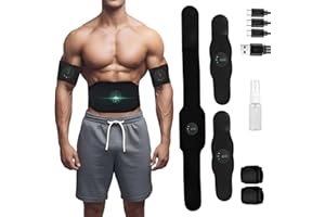 Muscle Fitness AB Belt, Adjustable Toning Belt, 12 Modes & 19 Intensity Levels, Muscle Workout Equipment for Abs, Arms and Le