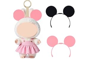 RAIN BUNNY 2 Pack 3D Printed Mouse Ears for Dolls, Cute Plush Accessory for Doll Decoration, Perfect for Cosplay, Parties, Gift