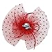 Fascinators Sinamay Hats for Women for Tea Party Kentucky Derby Wedding Cocktail Mesh Feathers Hair Clip Red