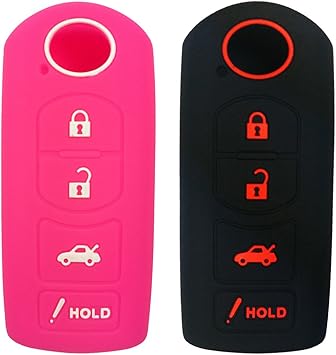 Key Fob Cover for 2017-2018 Toyota Yaris iA Remote Case Rubber Skin Jacket