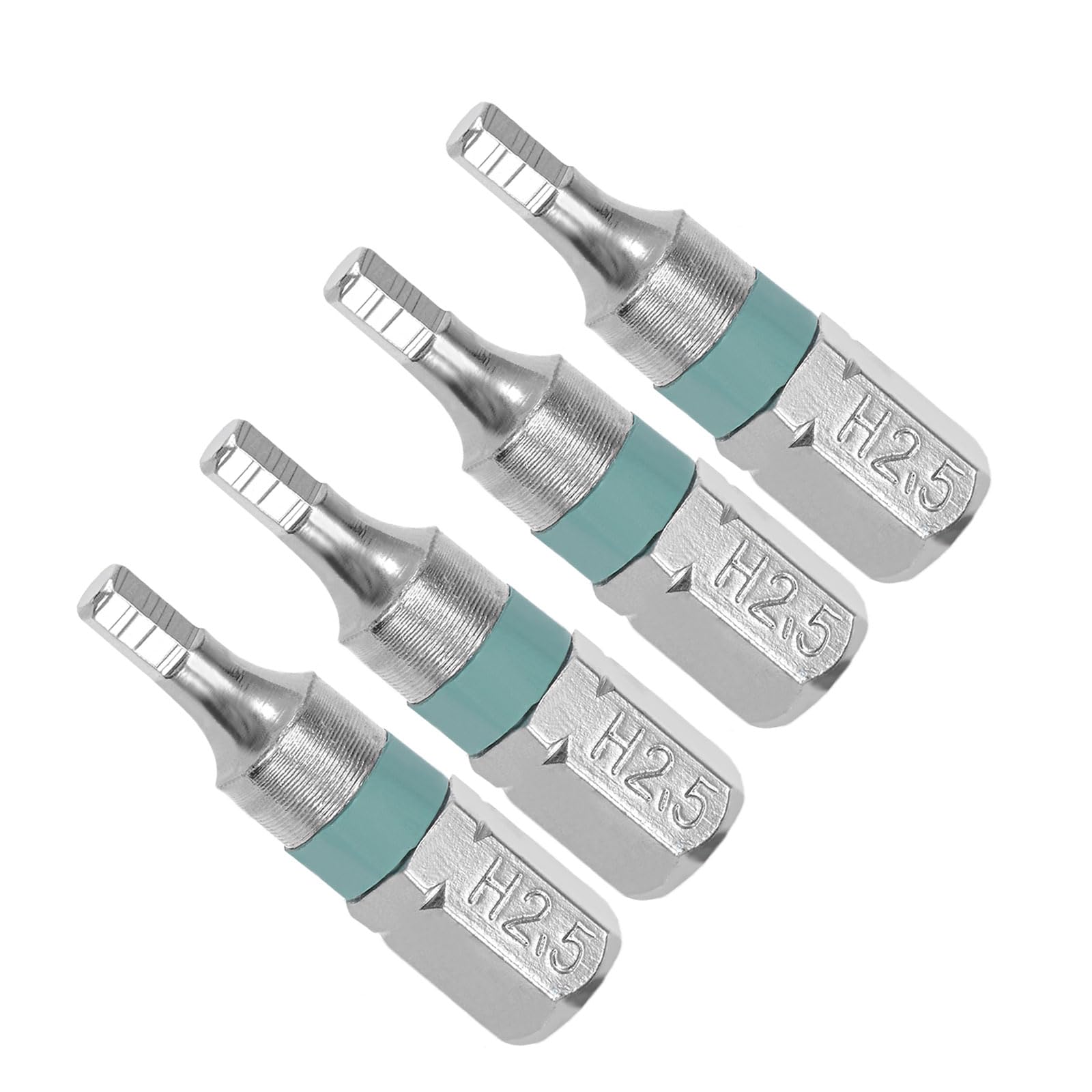 CoCud Hex Screwdriver Bits, 25mm Length 1/4" Hex Shank H2.5, S2 Steel Hexagon Head Screwdriver Bit - (Applications: for Automobile Repair), 4-Pieces