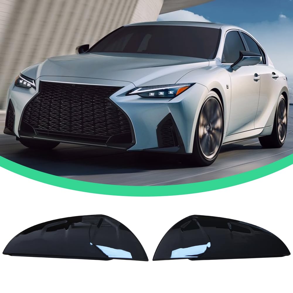 Photo 1 of Mactoom Mirror Caps Covers Compatible with Lexus Is300/Is350/IS500 2021-2023 All Models Side Door Rearview Mirror Cap Trim Accessories (Gloss Black)