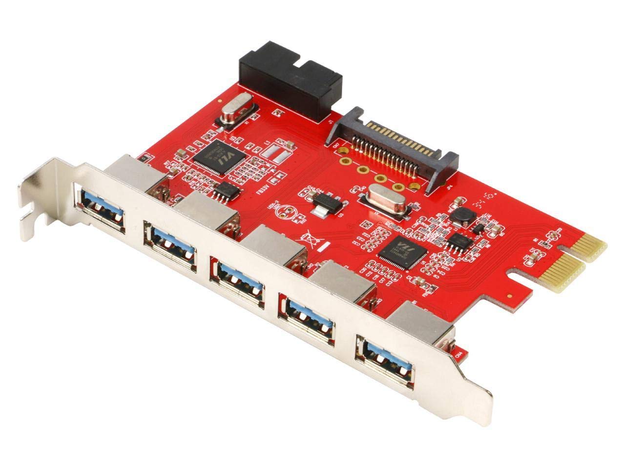 KALEA-INFORMATIQUE PCI Express PCIe to USB 3.0 controller card with 5 external 5G ports and 2 internal ports on USB3 connector 19 POINTS