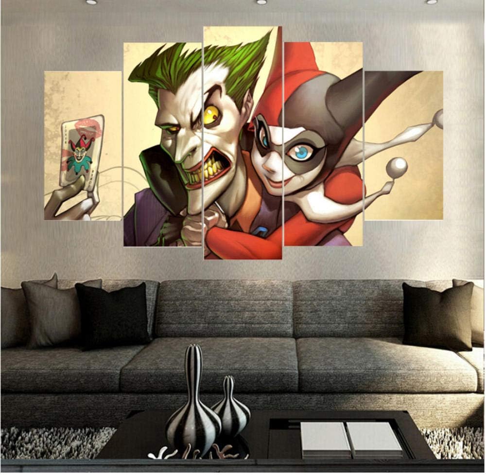 yangwuju Poster HD Printed Painting Canvas 5 Panel Movie Joker Print Art Home Decor Wall Art Modular Pictures For Living Room