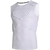 COOLOMG Youth Chest Protector Baseball Softball Football Lacrosse | Padded Compression Shirt Sleeveless Rib Heart Sternum Guard
