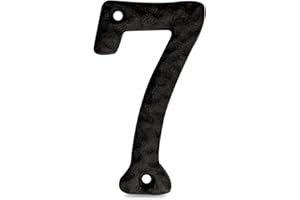 TripDock 4 Inch House Numbers for Outside, Cast Iron Metal Address Home Number, Unique Craftsman-style Look, Black Number 7