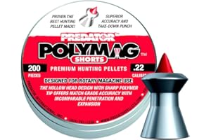 PREDATOR Polymag Air Gun Pellets .22 Caliber, GTO Lead Free, 5.5G, 200ct