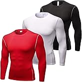 SPVISE Men's Athletic Compression Shirts Long Sleeve Workout T-Shirt Rash Guard Base Layer Top Basketball Undershirt Cool Dry