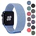 Pantheon Woven Nylon Replacement Apple Watch Band by, Sport Loop Edition, For Men or Women, Strap fits the 38mm or 42mm Apple iWatch, Compatible Series 1, 2, 3, Nike (Royal Blue, 38mm)