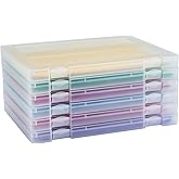 Mickiewicz 6 Pack A4 Paper Storage Box, 8.5 x 11 Project Case for US letter, Thick Scrapbook Storage Box Craft Storage Box Art Supplies Storage and Organization, Board Game Storage and Organizers