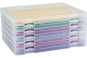 6 Pack A4 Paper Storage Box, 8.5 x 11 Project Case for US letter, Thick Scrapbook Storage Box Craft Storage Box Art Supplies 