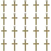 Shapenty Small Cross Charms Metal Pendant Beads for Earring Bracelet Necklace Keychain Zipper Pulls Jewelry Finding Making DIY Crafting Gift Party Favor, 20PCS