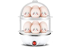 Rapid Egg Cooker, Electric Egg Poacher Omelet Maker with Auto Shut Off Egg Boiler Cooker for Hard Boiled Eggs Poached Eggs Sc