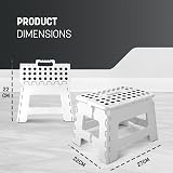 KEPLIN 9 Inch Heavy Duty Folding Step Stool Non-Slip White view 2
