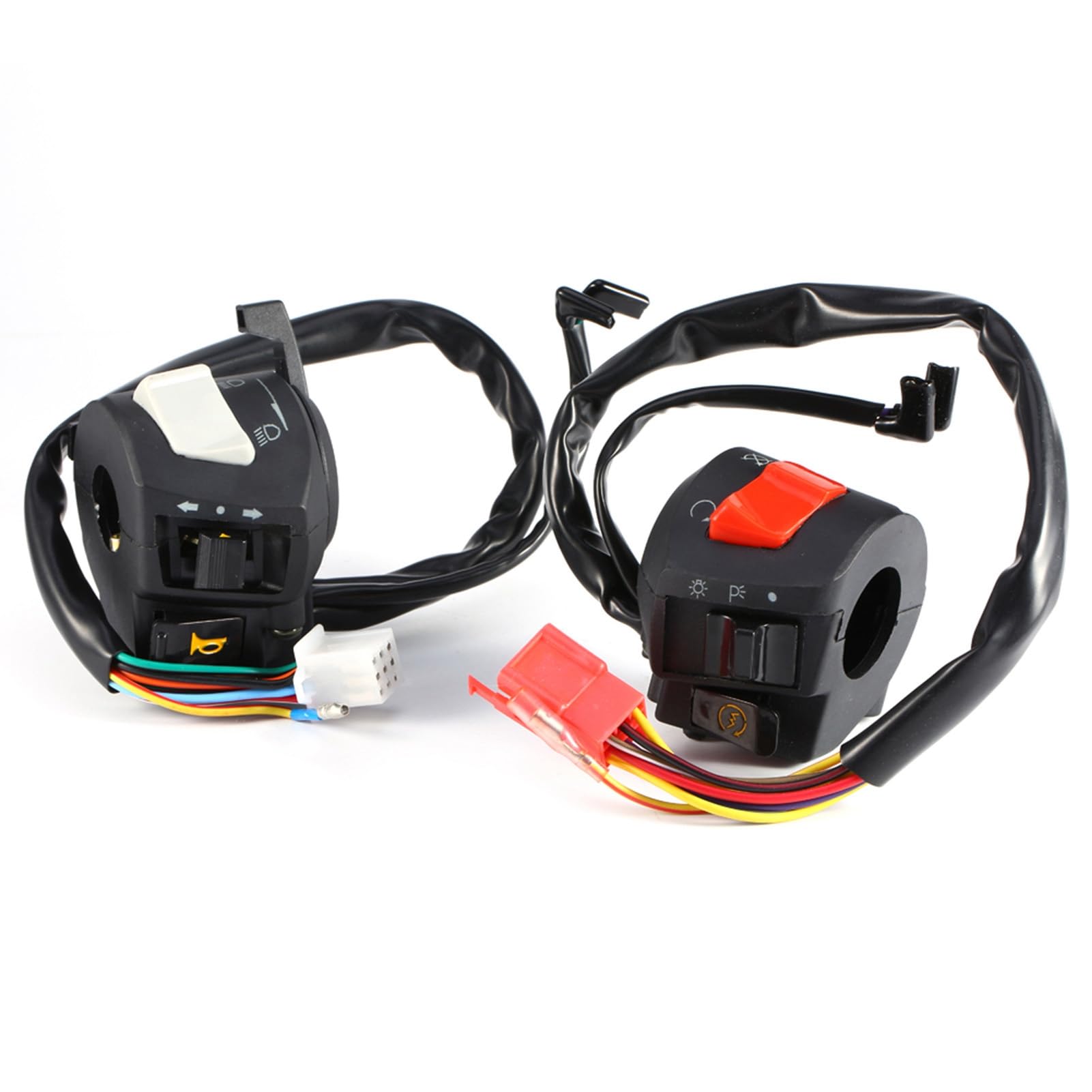 Photo 1 of 1 Pair of Motorcycle 7/8" Left & Right Side Handlebar Switch Control Universal Motorcycle Handlebar Headlight Horn Turn Light Control Stop Start Switch