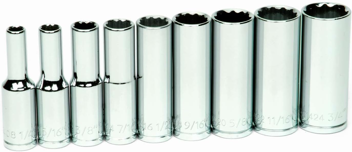 Williams 31926 9Piece 3/8Inch Drive Deep 12 Point Socket Set